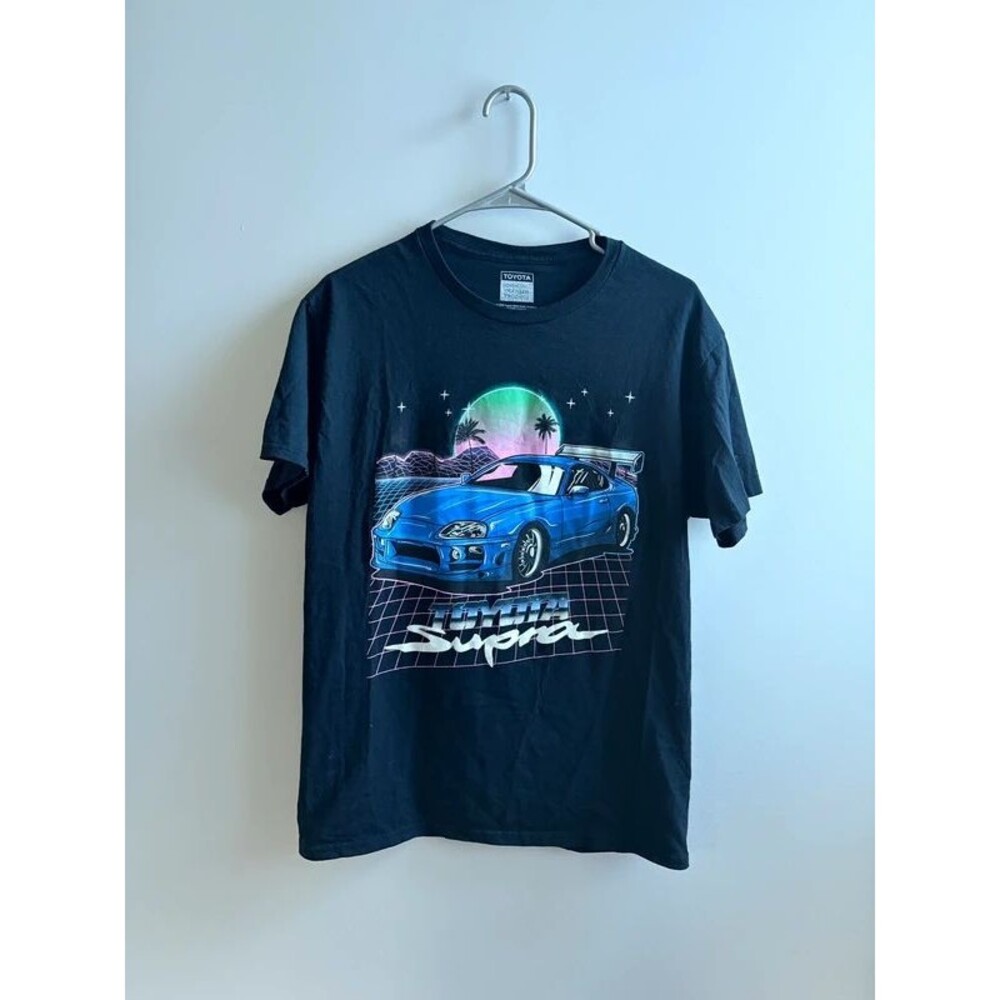 Official Toyota Supra Vaporwave Synthwave Car Graphic Tee, cars, streetwear